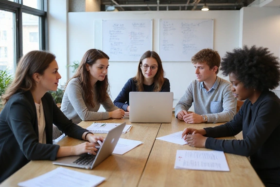 People collaborating in a modern office
